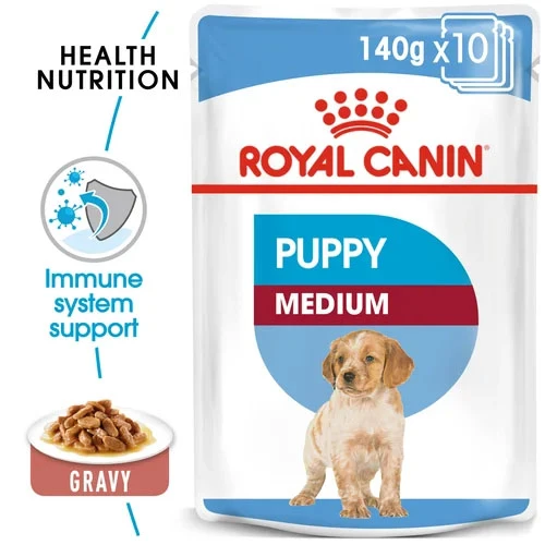 Royal Canin Dog - Pouch Box Medium Puppy 10x140g 4 Royal Canin Dog - Pouch Box Medium Puppy 10x140g - Image 2