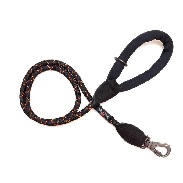 Long Paws Comfort Rope Lead Mk3 120cm Black/Orange 3 Long Paws Comfort Rope Lead Mk3 120cm Black/Orange