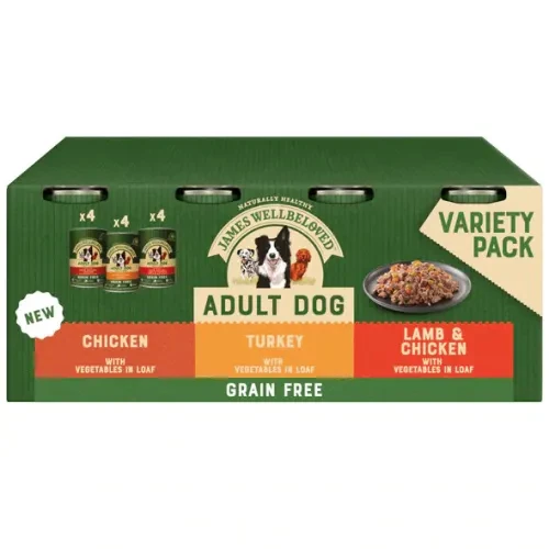 James Wellbeloved Dog - Grain Free Turkey, Lamb & Chicken In Loaf Variety Pack 12x400g 3 James Wellbeloved Dog - Grain Free Turkey, Lamb & Chicken In Loaf Variety Pack 12x400g